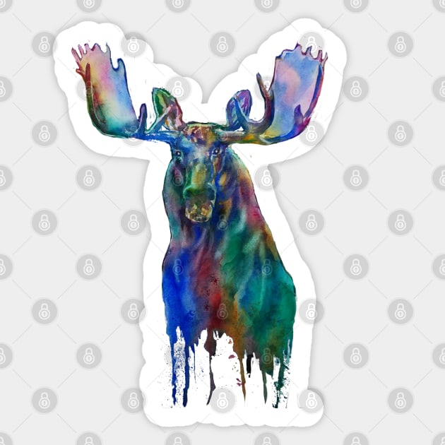 Moose Lover Watercolor Sticker by CunninghamWatercolors